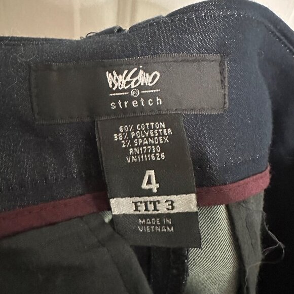 Mossimo Y2K Low Rise Trouser Pants Wide Leg Stretch Navy Blue Size 4 - Picture 4 of 4
